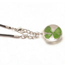 Lucky Crystal Four Leaf Clover Heart Pendant Necklace Irish Shamrock Charm Chain
