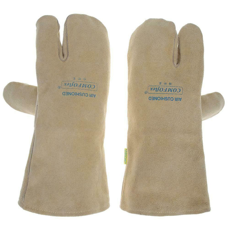 Welding Worker Cow Split Core Leather Gloves Heat Resistant Safety Gloves