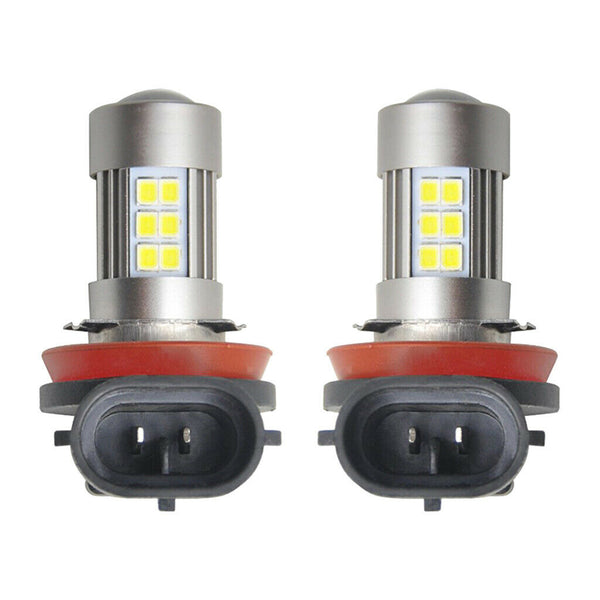 2X H11 H8 Super Bright White LED Bulbs 27SMD 21W Lamp For FogLight Headlight