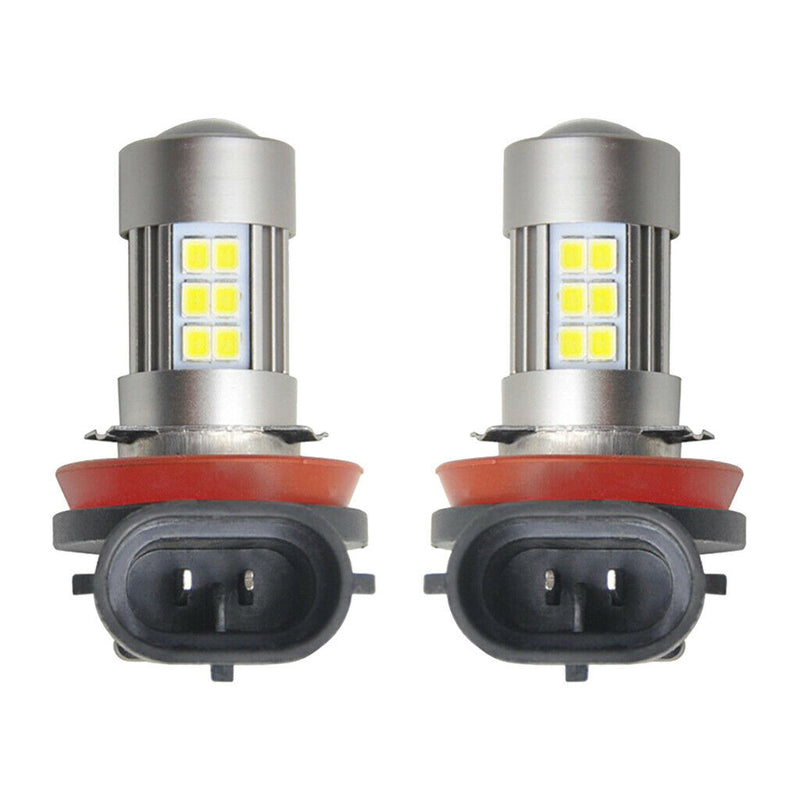 2X H11 H8 Super Bright White LED Bulbs 27SMD 21W Lamp For FogLight Headlight