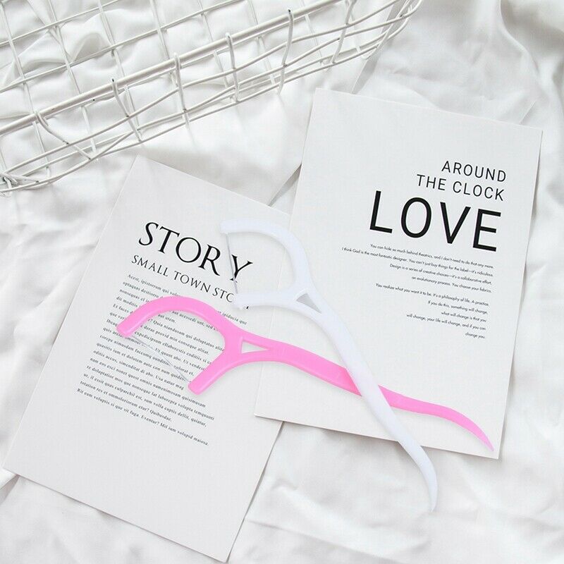 100 Pcs Dental Floss Picks Waxed Teeth Toothpicks Stick Oral Care B2N9