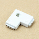 1pc White RGB L Shaped 4 Pins 2 Way Female Connector Adapter For 3528 5050