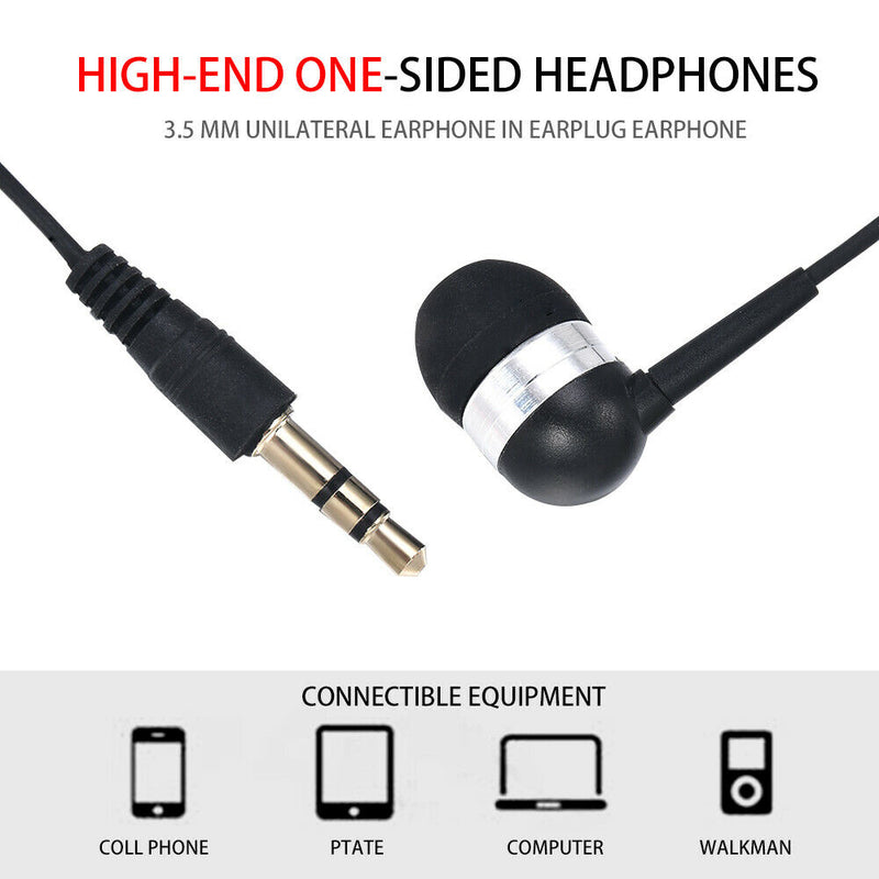 Hot 3.5mm Single Side Wire Earphone In Ear Earbud Headphone Headset Fr Phone MP3