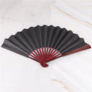 men's black spun silk calligraphy painting writing dancing folding hand fan 3C