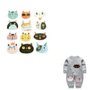 Cute Cats Iron On Patches Washable Heat Transfer Stickers Clothes Applique JR