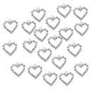 20pcs Rhinestone Crystal Heart Pendent For Jewelry DIY Craft