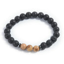 8mm Men's Natural Lava Rock Stone Elastic Charm Yoga Beads Bracelet Jewelry-Gift