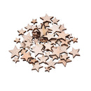 100Pcs Assorted Size Natural Wood Star Plain Shabby Chic Craft Scrapbook  Z