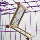 Bird Toys Wooden Swing with Parrot Mirror for Parrot Macaw Cockatiel Perches