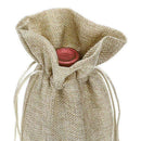 Rustic Natural Jute Burlap Wine Bag Drawstring Hessian Bottle Pouch Gift G5I1