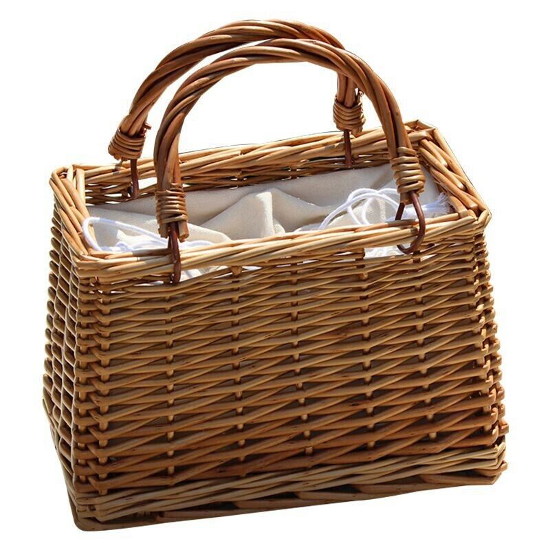Beach Straw Bags Women Summer Handbag Rattan Square Tote Bag Handmade Bali  J3S6