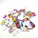 100x Fish Crab Animals Wooden Buttons for DIY Sewing Clothing Decoration