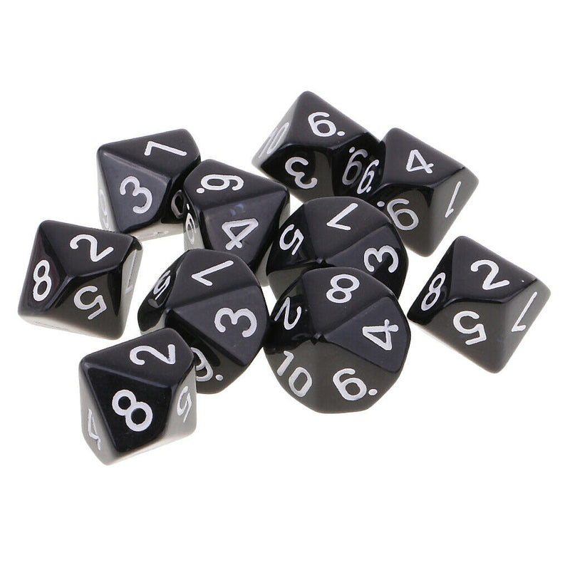 10pcs 10 Sided Dice D10 Polyhedral Dice for  DND RPG MTG