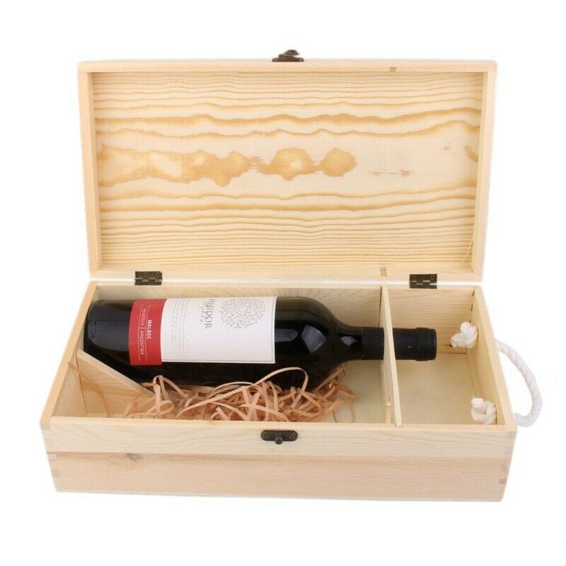 Double Carrier Wooden Box for Wine Bottle Gift Decoration Q1Q2