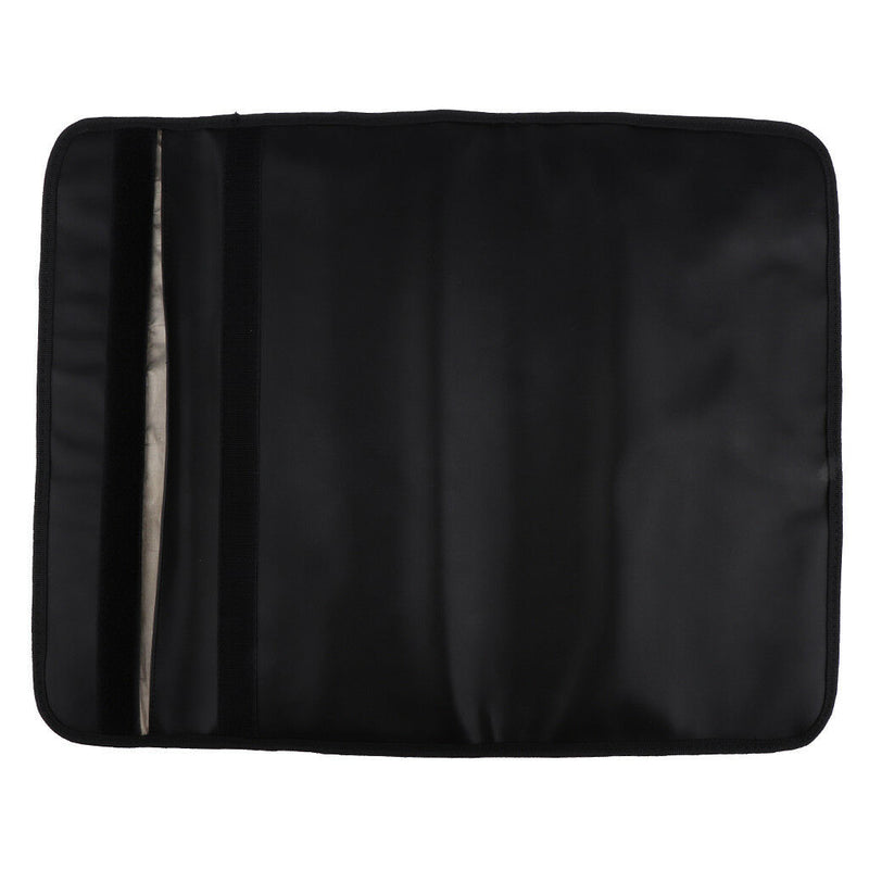 Black Leather Faraday Laptop Tablet Case Bag Signal Shield 16.1 x 15.4in