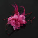 Pin Rose red Feather Fabric Flower Shape for Women Girl Gift Q3W7
