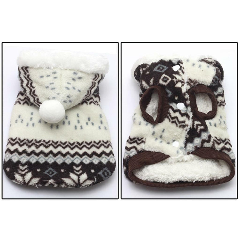 Small Puppy Dog Snow Jumpsuit Snowlake Jacket Hooded Hoodie Warm Clothes M