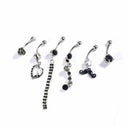 Belly Button Dangle Rings Crystal Jewelry Barbell Navel Ball Bar Body Piercing w