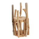 Glass Planter Tube Vase with Retro Solid Wooden Stand Creative Design