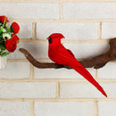 Artificial Feathered Bird Statues for Garden Decoration, Red