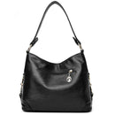 Women Bag Soft PU Leather Messenger Totes Handbags Shoulder Bags(Black)