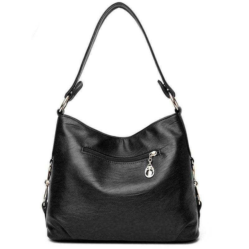Women Bag Soft PU Leather Messenger Totes Handbags Shoulder Bags(Black)