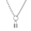 Women Men Stainless Steel PadLock Pendant Necklace Chain Jewelry Gift Punk OZ