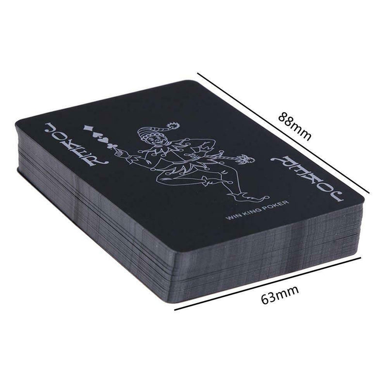 54pcs/set PVC Waterproof Black Pokers Playing Cards Entertainment Supplies