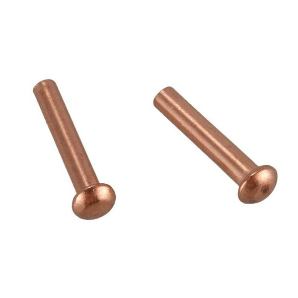 100 Pcs 5/64inch x 25/64inch Round Head Copper Solid Rivets Fasteners B1R1