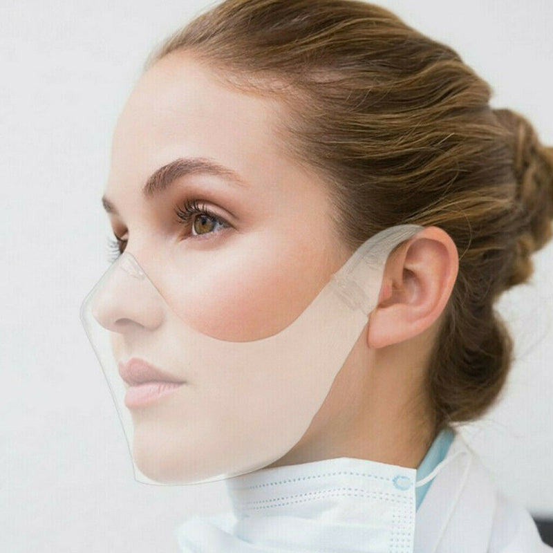 4 PCS Foldable Clear Face Shield Reusable Washable Safety Mouth Cover Visor