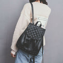 Korean Style Women PU Leather Casual Backpack Rivet Travel Bag School Bag