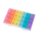 28 Slots Pill Box Weekly 7 Day 7 Color Detachable AM/PM Transparent