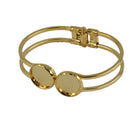 4Pcs Blank Setting Bezel Blank Base 2 Disc Pad Cabochon Cuff Bangle Bracelet