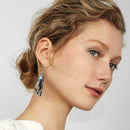 Women's Natural Volcanic Rock Amber Hanging Earrings Ring Fashion Jewelry G L0U2