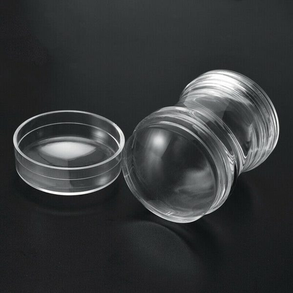 2pcs/set Clear Silicone Jelly Nail Art Stamper & Scraper Plate Stamping BDE