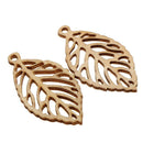 10pcs Solid Wood Unfinished Wooden Leaf Shape Board Craft Tags with Holes