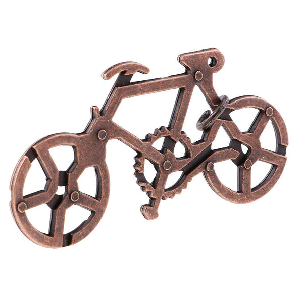 Bicycle Lock Metal Puzzle Brain Teaser Mind Game Toys Steel IQ Test Magic