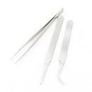 3pcs Stainless Steel Tweezer DIY Tool Repair Precision Assembly Electronic OZ