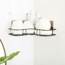 Bathroom Kitchen Shower Caddy Shelf Triangular Wall Corner Rack Organizer Black