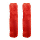 2pcs Car Seat Belt Cover Fluffy Safety Belt Shoulder Pad Protector (Red) A