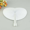 5pcs wedding white heart shaped diy painting paper fan hand held folding fans LJ