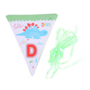 1set Dinosaur theme party Happy Birthday Paper Banner Bunting Pennant Flags Gw
