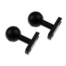 2Pcs Black 1.6" x 0.6" Base Adapter with 1" Ball For Underwater Diving