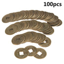 100x Lucky Chinese Feng Shui Brass Coins Fortune Oriental Emperor Qing NHH