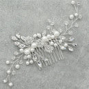 Crystal Pearls Women Hair Jewelry Wedding Hair Comb Bridal Headpieces B Gw