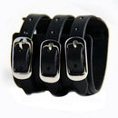 Punk Black 3 Row Buckle Leather Men Bracelet Bangle Wristband Cuff HOT 1 x