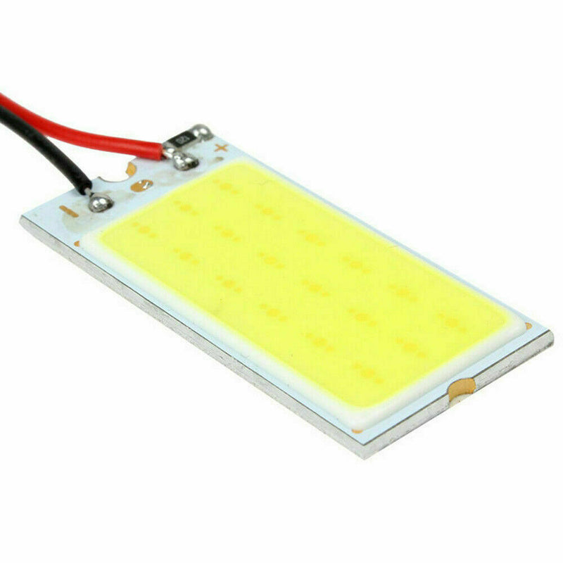 5 Packs White COB Led Panel Dome Light Interior Lamp 12V + T10 Festoon Adapters