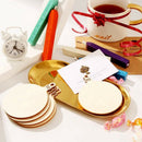 60 Pieces Christmas Wooden Ornaments Round Wood Slices Wood Snowflake Angel