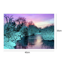 5D Diamond Embroider Painting DIY Snowy Forest Lake Full Drill Cross Stitch