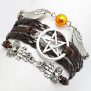 Hot Owl Angel Wings Infinity Hand Chain Braided Rope Punk Bracelet Se ^P Ew